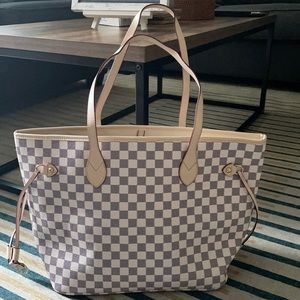 Daisy Rose Tote Bag Cream Checkered (NWOT)